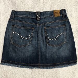 Candie’s Denim Jean Mini Skirt Juniors Size 3/26 Embellished Rhinestones